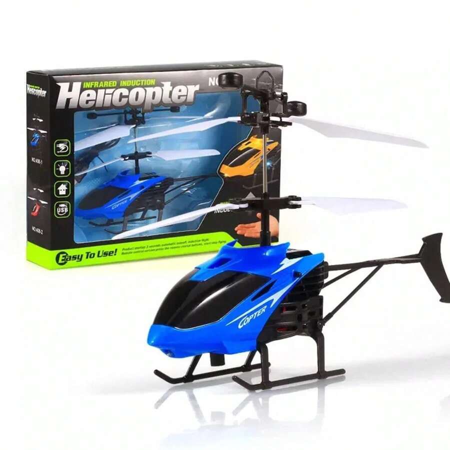 Mini Helicóptero de Inducción Luminosa Carga Suspensión Helicóptero de Inducción - Azul - Ver 1