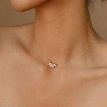 1 Simple Fashion Leaf Petal Pendant Necklace, Embellished With Synthetic , Suitable For Ladies Daily And Party Decoration - Vàng - Xem 9