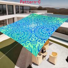 1pc 2D Digital Print Sun Shade Cloth, 5 Different Bohemian Pattern Styles, Features Include Printed Pattern, Windproof, Detachable, Lightweight, Semi-Shading, Dustproof, Durable