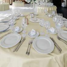 Fitable 6 Pack Ivory Round Table Clothes - 90 Inches In Diameter - Stain Resistant And Washable Tablecloths, Polyester Fabric Table Covers For Wedding, Party, Banquet, Gathering - Ivory90InRound - View 4