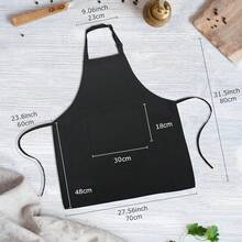 Chef Apron Bib Apron With 2 Large Pockets Adjustable Neck Strap Kitchen Apron CooFKing Apron Stripes BaFKing Apron - Black - View 3