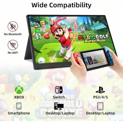 15.6" FHD 1920X1080 1080P IPS Portable Gaming Monitor, Second External Display, USB/Type C/Mini , Built In Dual Speaker, With Smart Cover For Xbox, /4/3, Laptops, Desktop, Phone Compatible With IPhone, Android Phone, Gift For Birthday, Family, Friends For Movies, Videos And Gaming Gifts Birthday Movies Videos Gaming Amplifier Screen Extender Screen Magnifier