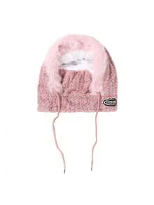 1Pc Women's Plush 3-In-1 Winter Mask Hat & Scarf, Cycling Scarf Mask Integrated Hooded Hat, Fleece-Lined Thickened Windproof And Cold-Resistant & Ear Protection, One-Piece Face Cover Neck Warmer Hooded Cap, Lightweight Warm Headwear With Drawstring Closure For Weddings And Outdoor Activities,Skiing, Cycling, Sports, Winter Headgear | Integrated Hooded Design(The Letters On The Hat Label Are Random) - Multicolor - View 15