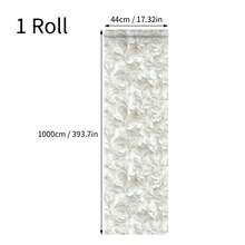 Papel de Parede Autoadesivo Branco em Rolo, Estampa Floral Europeia em Formato de Pergaminho, 43 x 300 cm (17 x 118 polegadas), Vinil para Contato, Adesivo de Parede Decorativo Impermeável e Fácil de Aplicar, Decoração Moderna e Luxuosa para Casa, Removível e Fácil de Instalar, Ideal para Sala de Estar, Parede de Fundo da TV, Quarto, Cozinha, Escritório, Presente de Dia dos Namorados, Decoração Clássica e Elegante para Ambientes - Branco - Ver 12