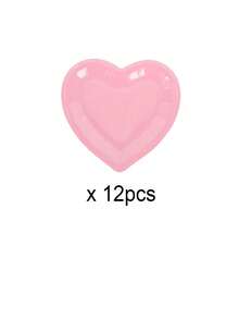 24/12/6个装红色/粉色/玫红色心形纸盘，家居派对装饰餐具，一次性心形盘，周年纪念装饰盘，婚礼餐桌装饰盘，粉色主题派对心形盘，DIY装饰餐具，适用于情人节、家庭派对、婚礼、周年纪念、节日派对、主题派对 - 彩色 - 查看 13