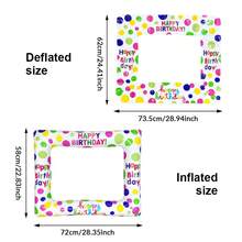 1pc Inflatable Birthday Photo Frame, PVC Material Frame Decor, Suitable For Birthday Party Entertainment, Atmosphere Decoration Gift - Multicolor - View 7