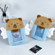 Angel Capybara Furry Card Holder Pendant, Transparent Storage Card Holder, Suitable For Meal Card/Bus Card/Idol Photo Card/Poloid, Portable Pendant Around Student Commuter Idol - Chủ thẻ Angel Capybara - Xem 4