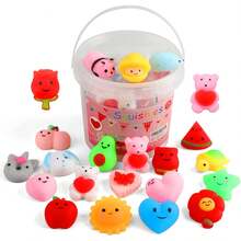 KINGYAO Squishies Squishy Toy 24pcs Party Favors Kids Mochi Squishy Toy Moji Kids Kawaii Squishies Mochi Stress Reliever Anxiety Toys Easter Basket Stuffers Fillers With Storage Box - Ngày lễ tình nhân - Xem 8