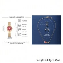 5pcs Women's Fashionable Retro Versatile Elegant Watch, Crown Rhinestone Necklace Earrings Ring Set, Suitable For Daily Decoration And Wear, Essential For Valentine's Day, Ramadan, Mother's Day, Perfect Gift For Mom/Girlfriend - Multicolor - View 9