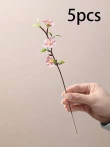 20支人造粉色桃花枝，适合情人节装饰、户外花艺布置、家居卧室、餐厅、阳台、派对装饰 - 粉色 - 查看 8