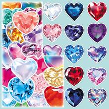 50pcs Dreamy High-Quality Exquisite Sparkling Heart Diamond Decorative Envelopes, Stickers For Desktops, Phone Cases - Multicolor - View 3