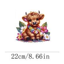 1pc/2pcs/3pcs Cute Calf Heat Transfer Stickers - Mixed Color Vinyl Heat Press Decals For T-Shirts, Jeans, Masks, Backpacks - DIY Seasonal Decoration, Home Decor, Holiday Apparel Customization, Easy To Apply, Durable Home Decor - Multicolor - View 8