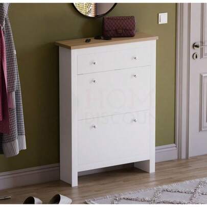 Shoe Cabinet With 2-Door 1-Drawer, Modern Shoe Cabinet With Spacious 2-Drawers And 1 Door Shoe Rack Cupboard Organizer, Suitable For Entryway Hallway Furniture