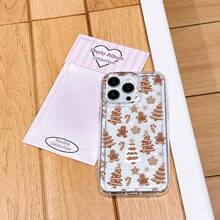 Transparent Christmas Tree Snowflake Gingerbread Man Phone Case, Shockproof  Cover For IPhone 17 16 15 14 13 12 11  Models, Full Protection Design - Clear - View 7