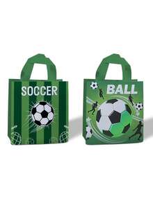 4个世界杯足球赛主题无纺布礼品袋，夏季派对礼品袋，带提手，生日派对，主题派对礼品袋 | 结实耐用的提手 - 彩色 - 查看 3