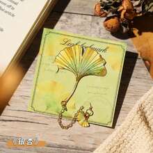 新款复古叶子书签，高端银杏和幸运四叶草优雅学生奖纪念阅读书签 - 彩色 - 查看 7