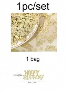 1 conjunto/1 unidade de confete de papel em formato de estrela de cinco pontas com glitter para decoração de festas de aniversário. Ideal para bolos de aniversário, casamentos, aniversários de casamento, decoração de ambientes, festas em geral, jogos de mesa em casamentos e ocasiões de primavera (Páscoa). - Ouro - Ver 2