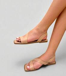 Women's Comfortable Flat Sandal For Summer, Gold Color - 乾枯玫瑰色 - 查看 3