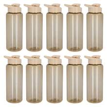 PromoClick Paquete de 10 Cilindros de plástico de 1000 ML.Con tapa enroscable, asa y boquilla que cierra a presión. - Caqui - Ver 5