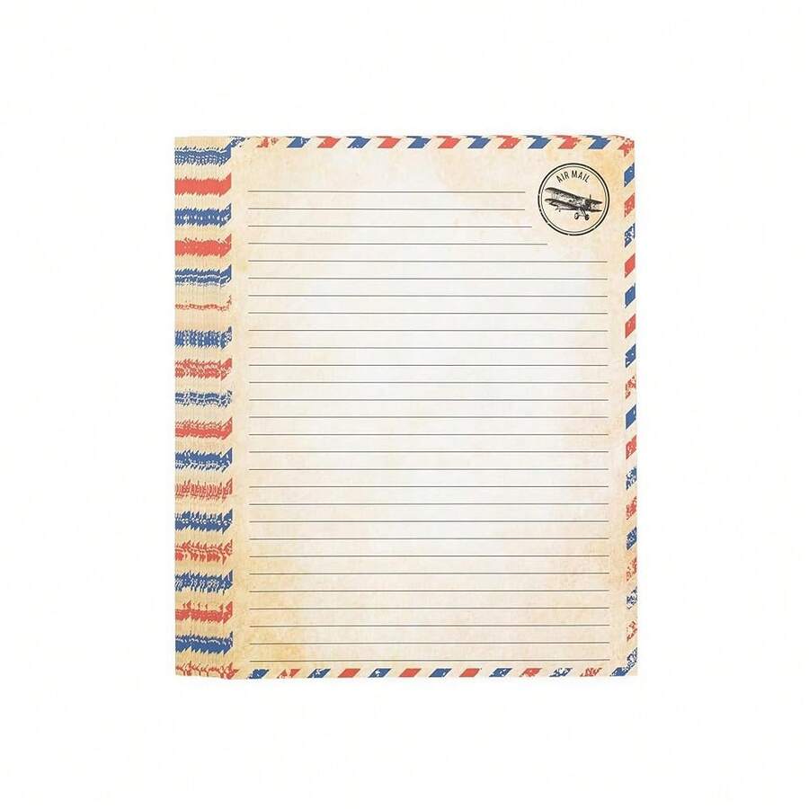 50 Pack Airmail Paper - Airmail Writing Paper - Blue Air Mail Paper For Letter Writing, Invitations, Love Letters, Military Correspondence, Christmas Letters, Vintage Letters - Size 8.5 X 11 Inch - 50包航空郵件單 - 查看 1