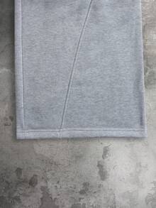 Men's Light Grey Loose Cargo Pants, Elastic Waist, Multi-Pocket, Street Style - Light Grey - View 8