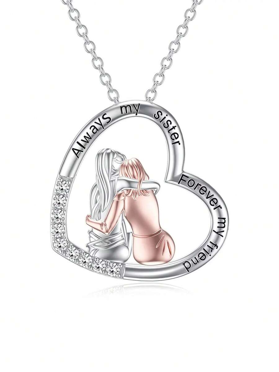 THINTIME 1 pieza Collar con colgante de corazón de mejor amigo de moda - Multicolor - Ver 1