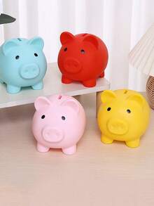 Cute Cartoon Rubber Piggy Bank For Children; Unbreakable Savings Bank; Loose Change Bank; Birthday Gift; Business Gift. - Multicolor - View 3