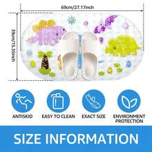 1pc Cartoon Anti-Slip Mat With Suction Cups 38x69cm Bath Tub And Shower Non-Slip Pad For Bathroom Safety Enhancement - Multicolor Dinosaur - View 3