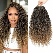 Belle Show 3 paquetes de cabello trenzado tipo locs de diosa para mujeres, cabello trenzado de locs de río con puntas rizadas de 14 pulgadas - Multicolor - Ver 10