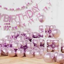 40pcs Metallic Balloons, 10-Inch Chrome Golden Silvery Rose Golden Blue Green Purple Latex Balloons For Girls And Women'S Birthday, Youngsters Shower, Wedding, Graduation, Christmas Theme Party - Multicolor - View 7