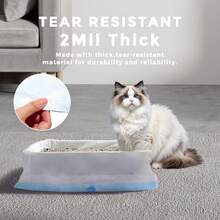 1卷10片装猫砂盆衬垫，带抽绳，适用于标准猫砂盆，尺寸36英寸 x 18英寸，加厚防刮，重型猫砂衬垫，宠物清洁用品 - 10只裝 - 查看 5