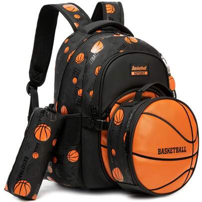 3pcs/Set Spherical Backpack, Cute Girl's School Bag With Lunch Box, Travel Backpack, Suitable For Preschool, Kindergarten, Elementary School Students, Can Hold School Supplies