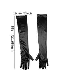 1 Pair Extended Satin Elastic Gloves, Retro Party Women's Fashion Long Gloves, Cosplay Party Wedding Gloves