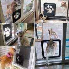 Puerta para Mascota Mosquiter, Entrada 12.2 x 14 Pulgadas, Puerta para Perros Gatos, Malla Puertas Ventanas, Puerta Magnética para Perro, Bloqueable, Negro,38957771 - Rojo violeta - Ver 2