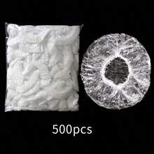 300个/200个/100个装 高品质一次性塑料浴帽 - 透明发网，适用于沐浴、旅行、美发沙龙和水疗中心，实用设计，佩戴稳固 - 無色 - 查看 5