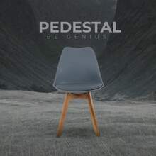 Silla de Comedor Moderna con Asiento Acolchado de Diseño Minimalista Tipo Eames Tulip - Silla Ergonomica Acojinada con Estructura de Madera Ideal para Interior