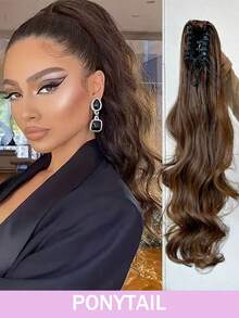 Claw Clip Drawstring Ponytail Extensions, Wavy Curly Fake Ponytail, Human Hair Clip-In Ponytail Wig, Easy To Create Fluffy Natural Hairstyle, Ideal For Daily Styling And Party Occasions - S4 - View 2