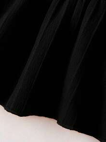 Bộ 2 món cho bé gái, áo hai dây viền hoa và quần short viền hoa, thích hợp mặc ngoài trời mùa xuân/hè. - màu đen - Xem 5