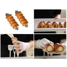 Screw Croissant Molds 30 PCS Non-Stick Stainless Steel Waffle Cone Roll Pastry Cream Horn Forms Pancake Making Tool Cannoli Tubes DIY Spiral Cake For Traditional Dessert Bread Baking 5 INCH