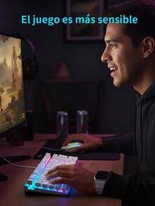 Set de Teclado y Ratón Gamer con Luz de Siete Colores – Teclado con Teclas Flotantes y Retroiluminación Arcoíris, Ratón con Diseño Ergonómico y Luz Integrada, Conexión USB Cableada, Ideal para Juegos y Oficina, Fácil de Limpiar y Confortable para Uso Prolongado, Compatible con PC y Portátil - Blanco - Ver 5