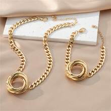 一套欧美时尚夸张螺旋项链和手链首饰套装（女士款） - 彩色 - 查看 6