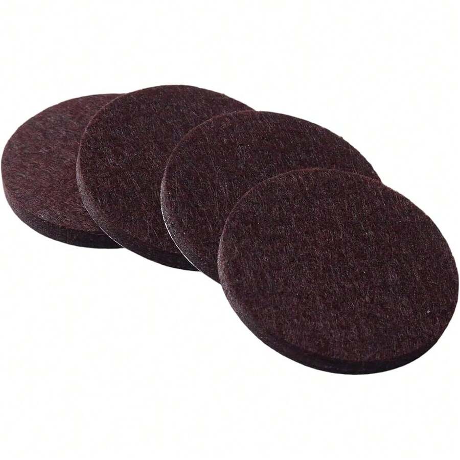 New Furnigear 2x2inch Round Felt Furniture Pads, 18Pcs Self-Adhesive Floor Tectors For Chair Legs, Hardwood Floors - Cuttable, Anti-Scratch, Brown - 2*2inch - View 1