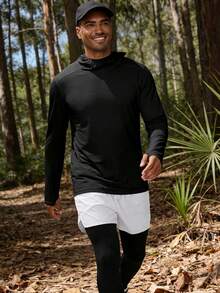 轻薄修身休闲连帽卫衣，透气户外运动夹克，男士春夏款