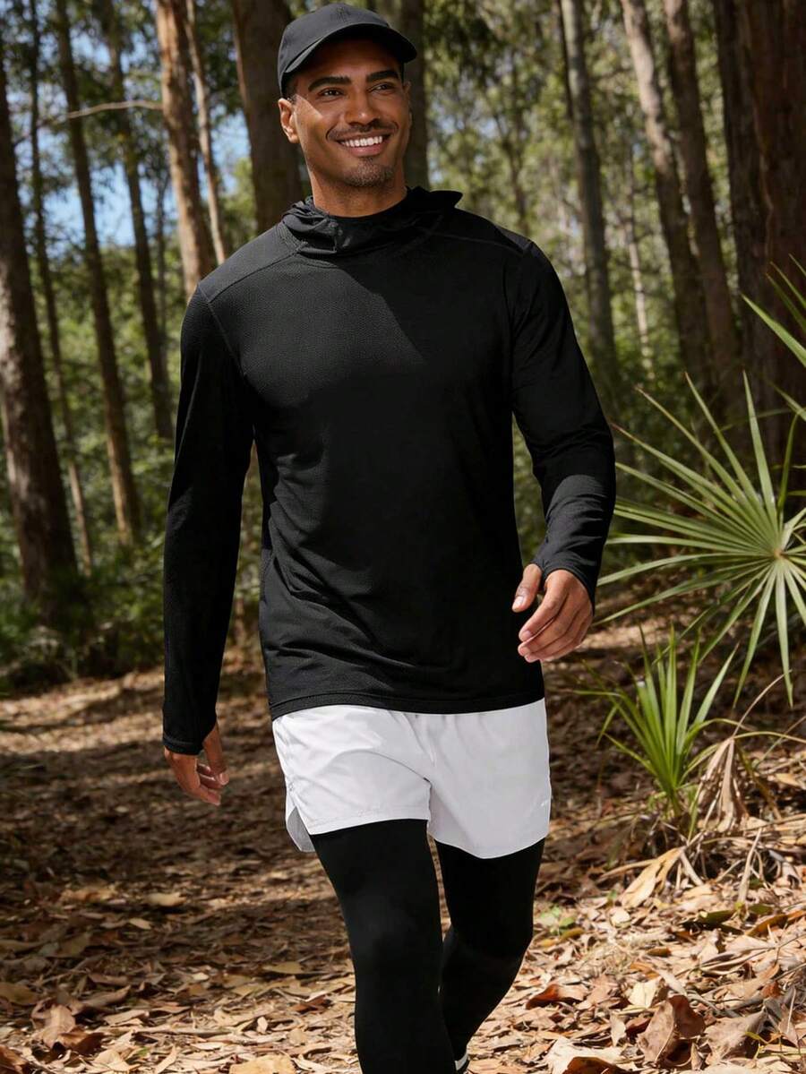 轻薄修身休闲连帽卫衣，透气户外运动夹克，男士春夏款