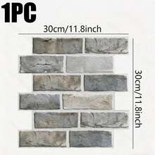 20片3D PVC仿砖自粘墙板，防水瓷砖墙贴，适用于浴室、厨房防溅板，易于清洁，小砖墙砖，适用于室内墙面、房车、出租房DIY装饰 - 彩色 - 查看 15