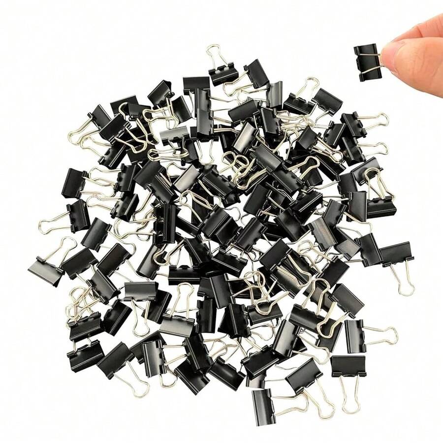 120Pcs Mini Binder Clips, 5/8 Inch(15mm), Paper Clamps Small Size For Office Supplies, Black - Small - View 1