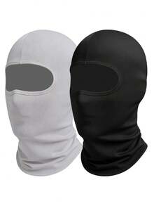 1/2/3pcs Unisex Plain Balaclava Ski Mask, Suitable For Daily Wear, Cycling, Sun Protection, UV Protection