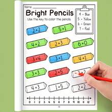32 Pages 0-10 Addition And Subtraction Math Practice, Pre-School Education, 1st Grade Elementary Students, Kindergarten Workbook Mental Arithmetic Exercise Book With Illustrated Problems And Calculations - Multicolor - View 5