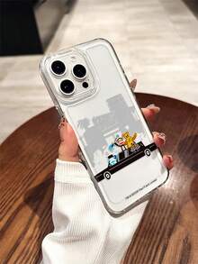 Paul Frank 官方授权透明太空主题手机壳，全包防震摄像头保护，饰有猴子、熊、狗弹吉他图案，全新设计，兼容 13/14/15/16/17 Pro Max - 彩色 - 查看 2