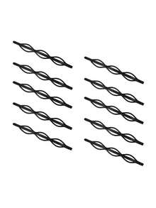 20个黑色几何发夹，简约黑色水钻，椭圆形、菱形、三角形侧刘海发夹，隐形发夹，适用于马尾辫、发髻、编发，直发/卷发/波浪发造型套装，美发工具套装 - 彩色 - 查看 16